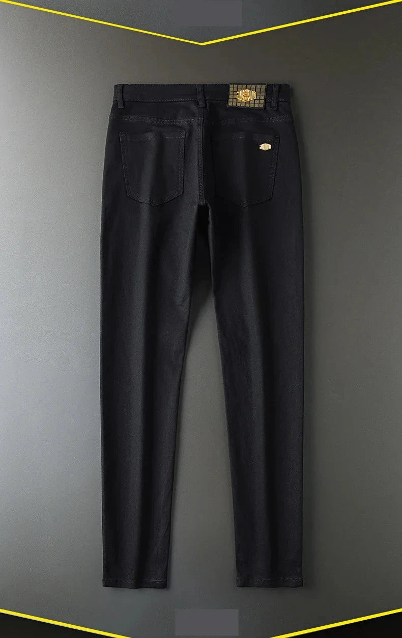 New Men'S Jeans Fashion Casual Slim Fit Version Elastic Blue High Quality Design Business Party Straight Tall Denim Pants exovai.com