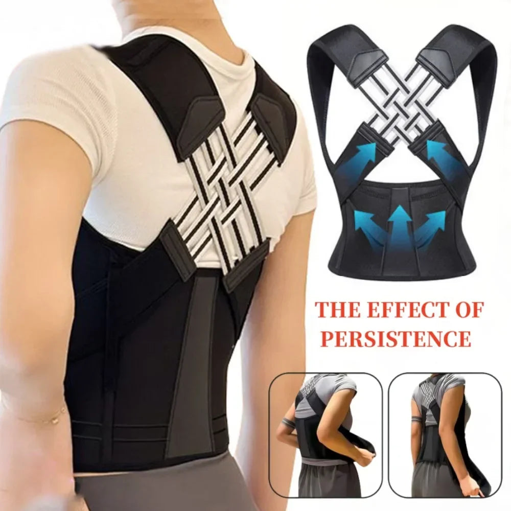Posture Back Brace Adjustable Back Support Strap to Men and Women Prevent Spinal Distortion and Hunchback Suitable for Exercise exovai.com