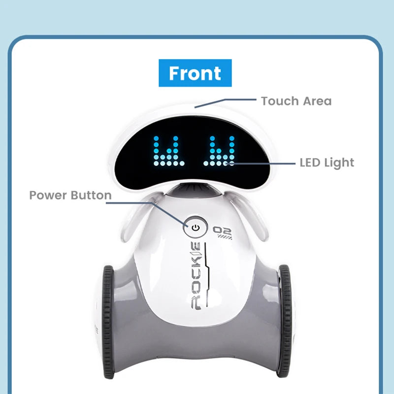 Robot Rc Emo Smart Intelligent Infrared Touch Sensor 2.4G Wireless Programming Robo Remote Control Robot Toys for Boys Girls exovai.com