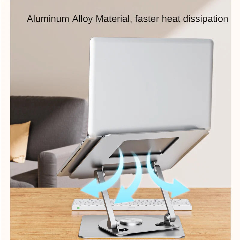Laptop Stand 360° Rotating Base Foldable Computer Desk Riser  Aluminum Alloy Compatible MacBook Pro/Air Notebook 10- 17.5Inches exovai.com