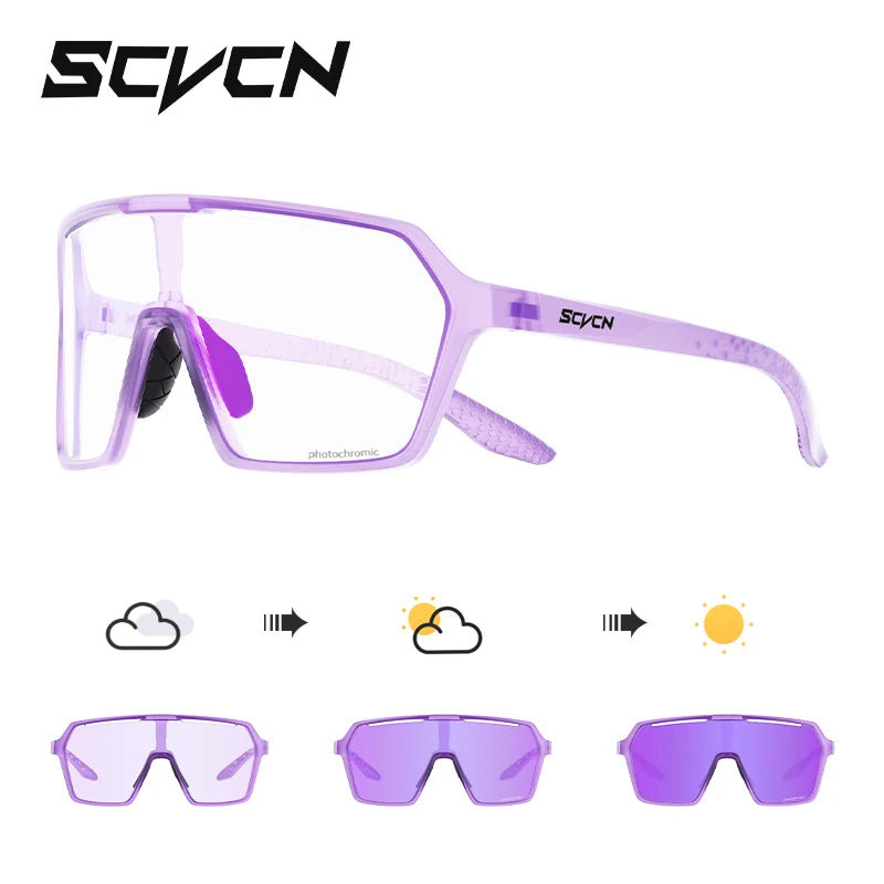 SCVCN New Photochromic Sunglasses MTB Cycling Glasses Outdoor Sports Running Drving Goggles UV400 Protection Bike Eyewear exovai.com