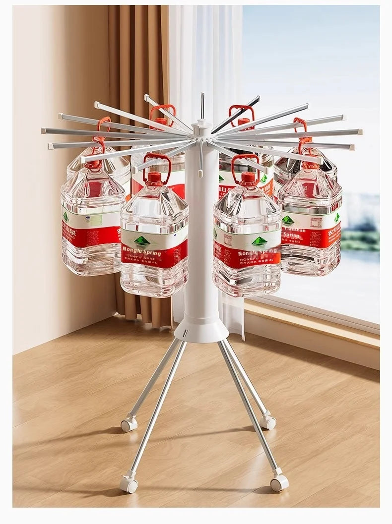 Foldable Clothes Drying Rack Octopus Type Floor Standing Balcony Clothes Drying Portable Rotating Drying Rod Clothes Dryer exovai.com