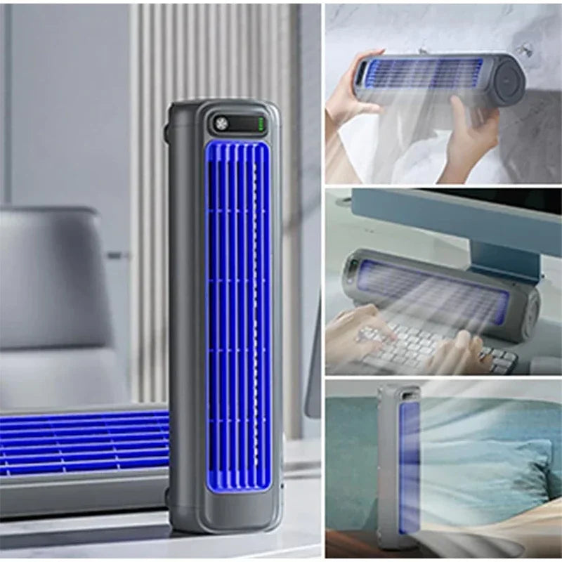 Wall Mounted Air Conditioning Fan Silent Rechargeable Convenient Cooling Electric Fan Home Kitchen Bathroom No Drilling Fan exovai.com