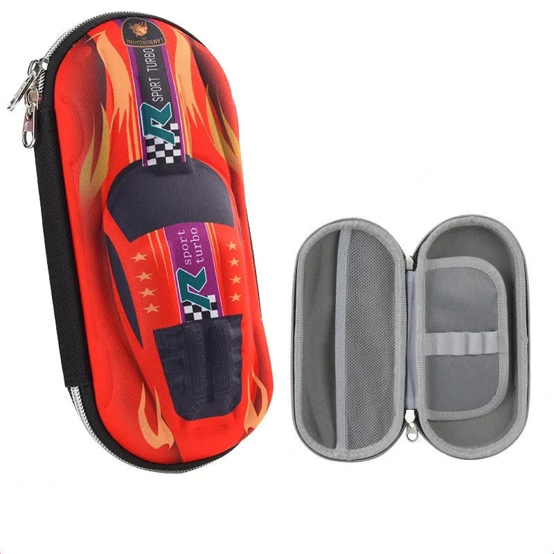 3D Racing Car Pencil Cases Cartoons School Pencil Case For Children Stationery Box EVA PU Plastic Pen Case Boy Cute Pen Bag exovai.com