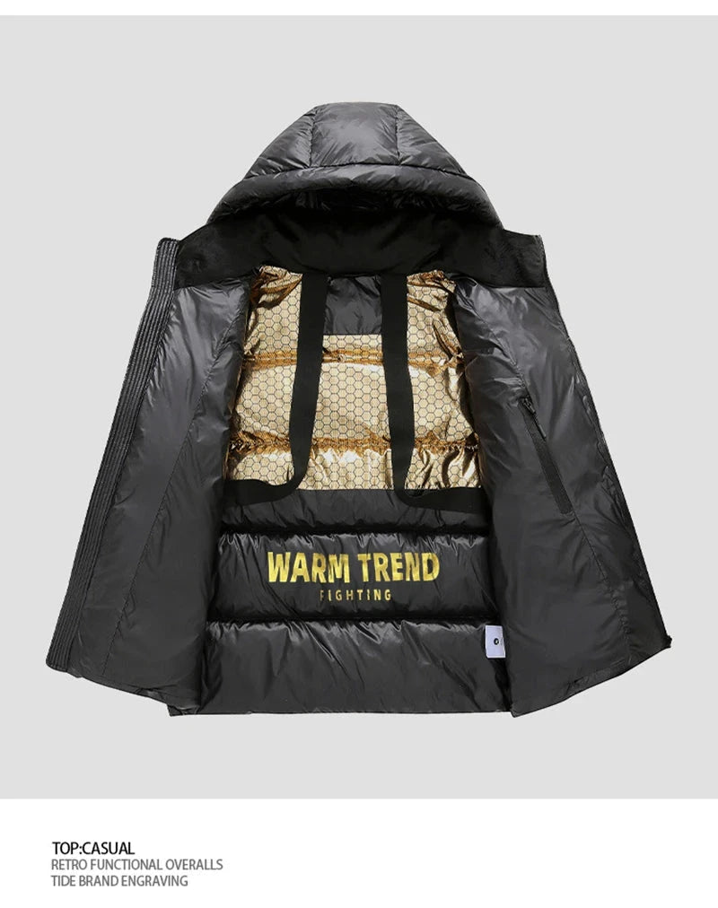 New Winter Men Warm Parkas Jacket Coat Mens Autumn Hooded Casual Brand Windproof Outwear Hat Parkas Jacket Male exovai.com