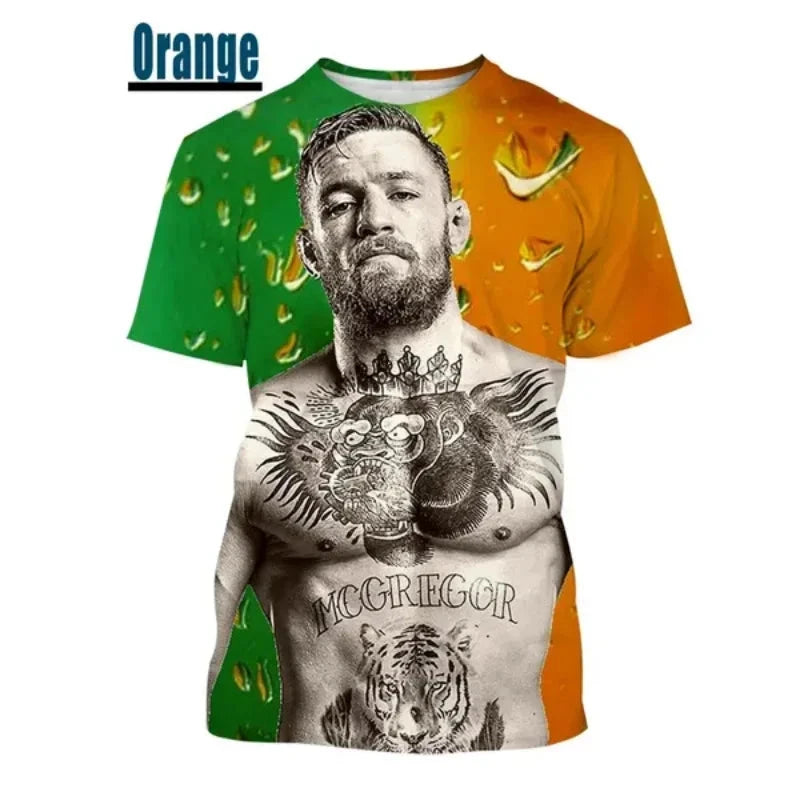 Fashion Men Clothing New Integrated Fighting McGregor 3D Print T-shirt Personality Harajuku Street Unisex Oversized T Shirt Tops exovai.com