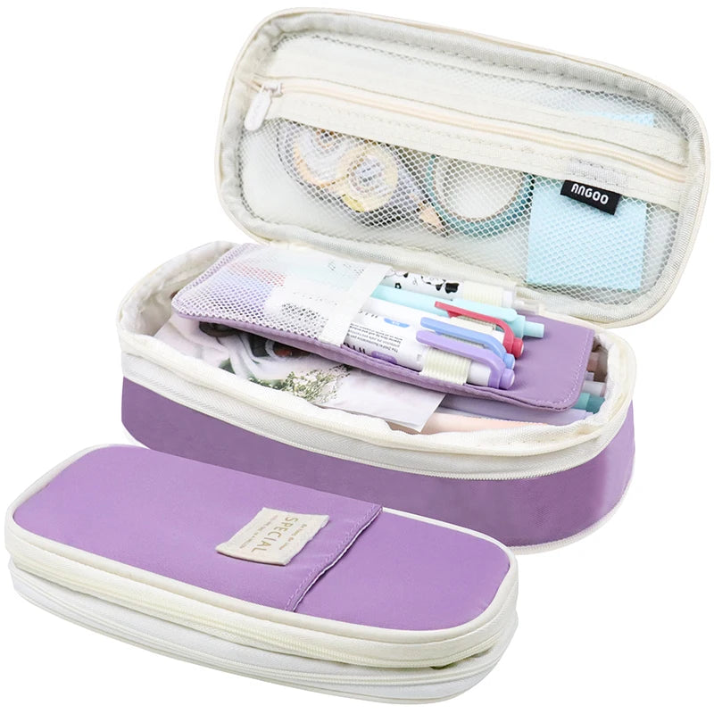 Large Big Creative Pencil Case Cute Boy Girl Kawaii Pencil Cases Storage Kids Pen Bag Stationery Box School Students Supplies exovai.com