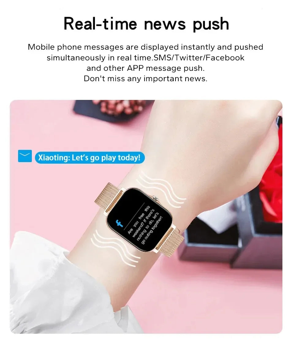 Smart watch for android phone.1.44 inch color screen full touch bluetooth call smart watch magnetic charging exovai.com