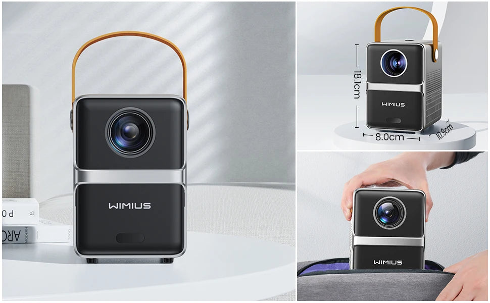 Wimius Mini Projector Full HD 1080P 18000 Lumens Video Projector Electric Focus 5G WiFi Bluetooth Portable Projector Home Cinema exovai.com