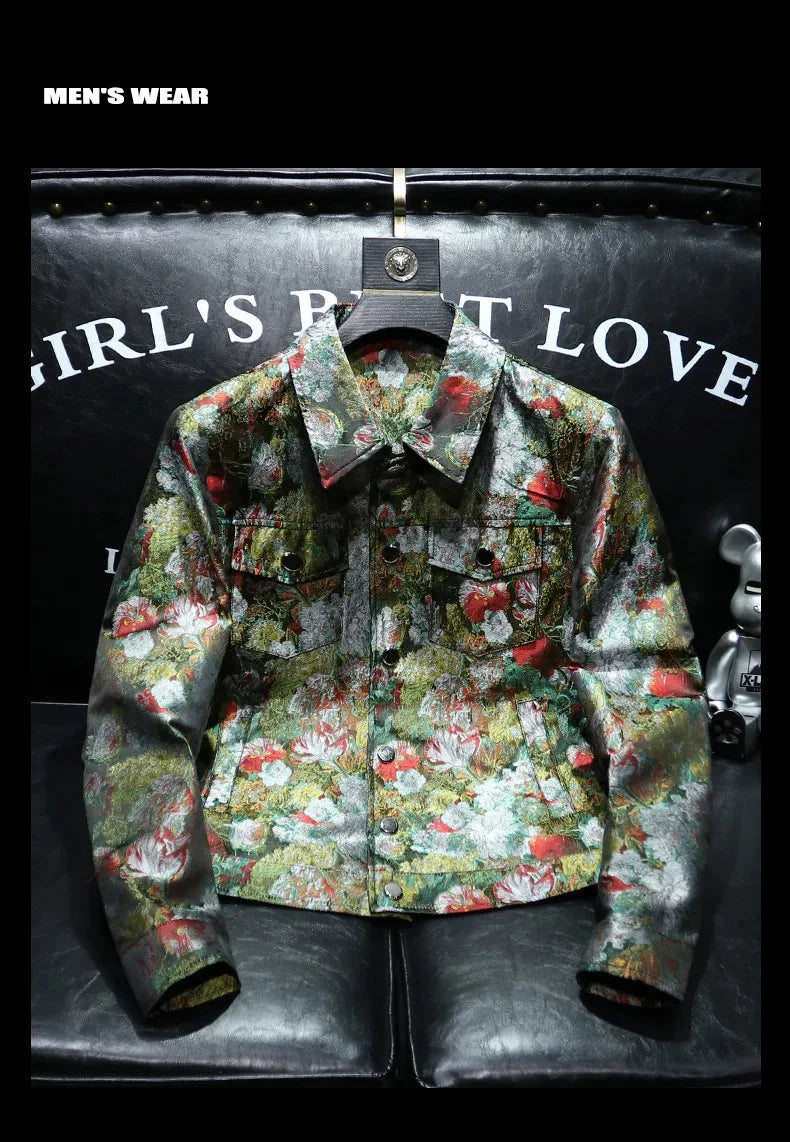 2025 Autumn Winter Men's Jacket Lapel Long Sleeve Casual Jackets Male Luxury Jacquard Social Business Outwear Windproof Coats exovai.com