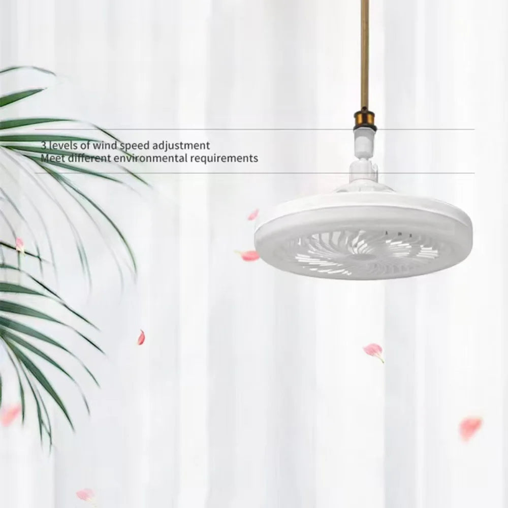 Rotatable 3in1 Ceiling Fan with Remote Control Lighting Lamp E27 Converter Base Lighting Base Bedroom Living Room Miflame exovai.com