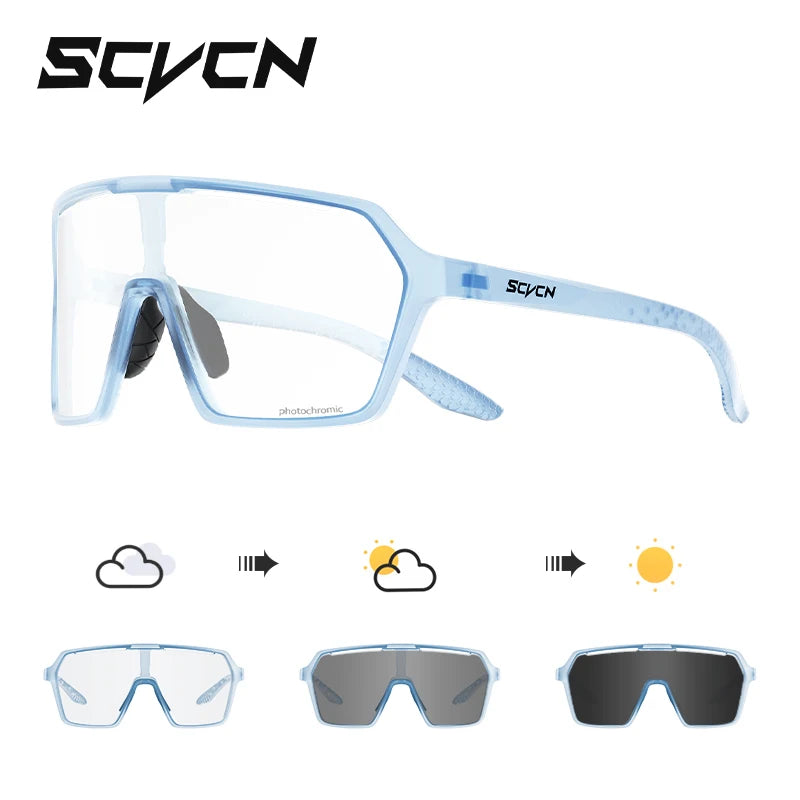 SCVCN New Photochromic Sunglasses MTB Cycling Glasses Outdoor Sports Running Drving Goggles UV400 Protection Bike Eyewear exovai.com