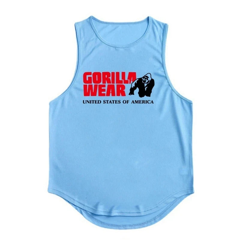 Gym Top Men Men's Clothing Fitness Clothes Shirt Bodybuilding Vests Man Vest Singlet Singlets Muscular Stringer T-shirts Tops exovai.com