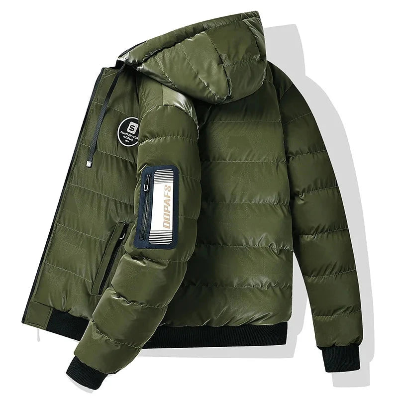 Double Sided Outerwear Men's New Cotton Padded Parkas Men Autumn Winter Jacket Brand Warm Comfortable Down Jacket Removable Hat exovai.com
