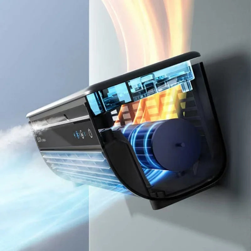 Kitchen air conditioner 2025new model cooling wall fan large wind force charging fan home use table standing remote control exovai.com