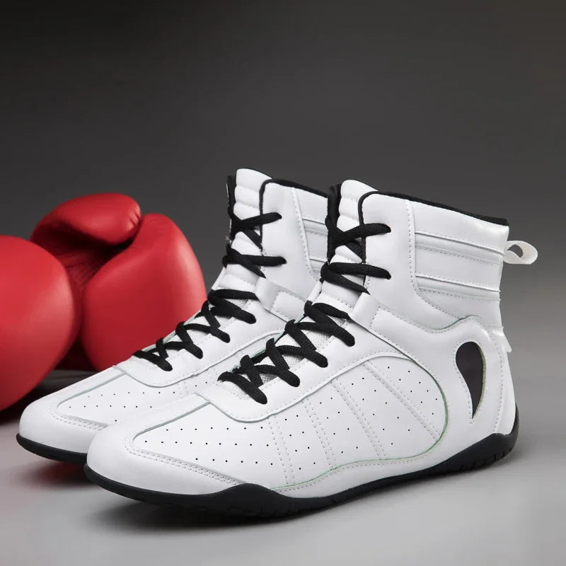Wear Resistant Anti-slip Gym Folding Boxing Training Boots Professional New Breathable Men's and Women's Wrestling Shoes exovai.com