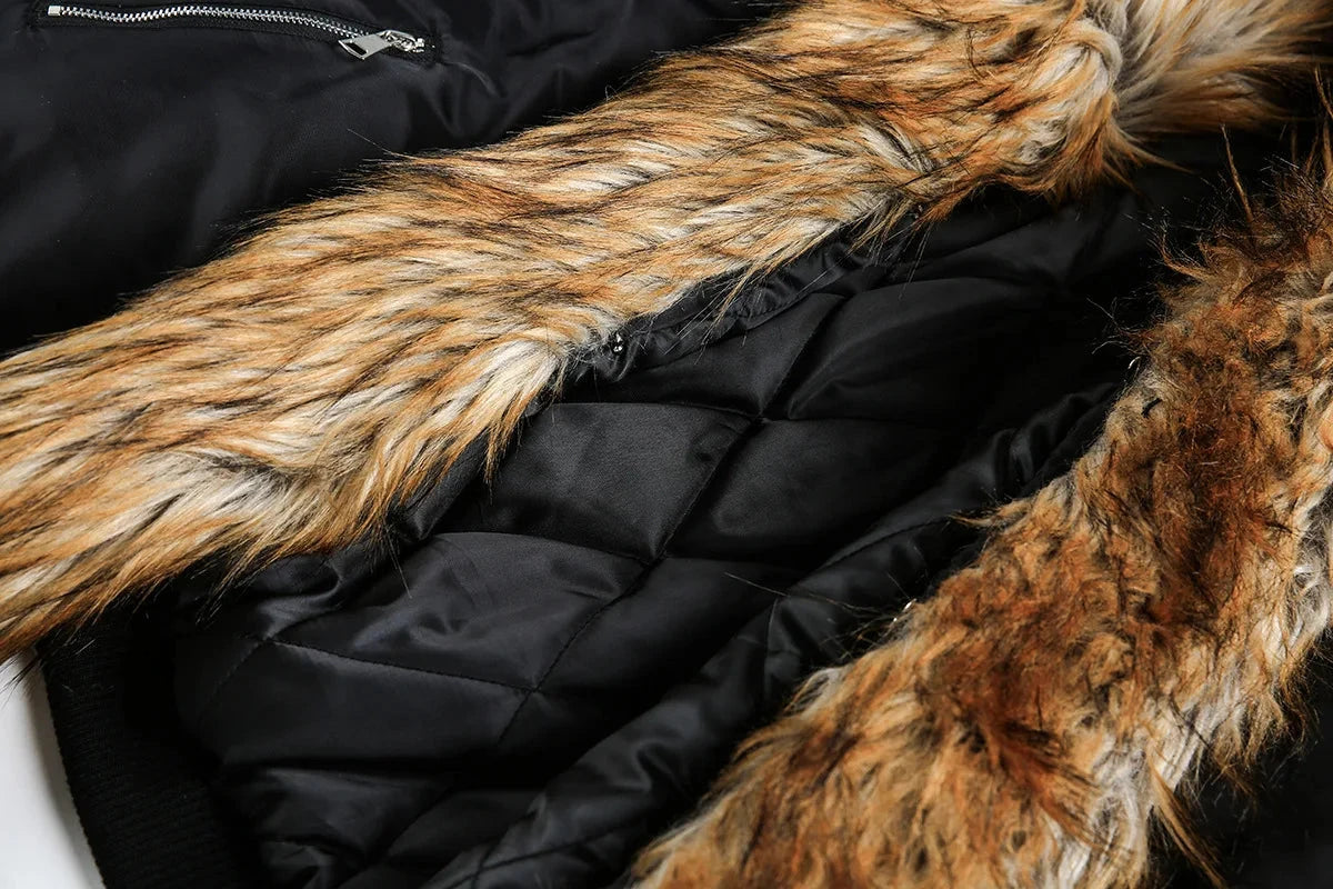 Men Winter Jackets Fur Collar Thicken Warm Parkas Coat Streetwear Harajuku Hip Hop Oversized Padded Jackets Outwear exovai.com