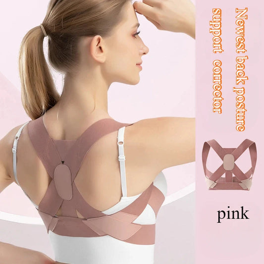 Back Belt Breathable Lightweight Upright Posture Corrector Adjustable Support Belt with Cross Design Adults' Back Correction exovai.com
