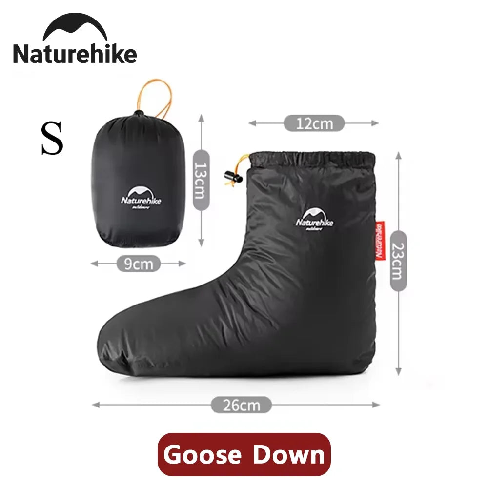 Naturehike Winter Warm Down Shoes Cover Outdoor -15℃~0℃ Waterproof Windproof Goose Duck Down Thermal Feet Cover Unisex Down Boot exovai.com
