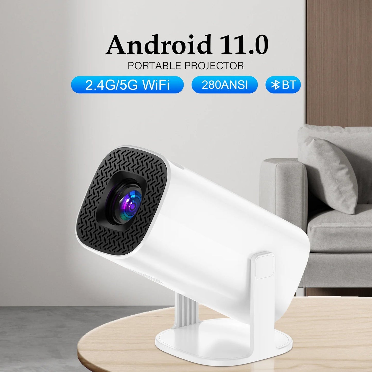 P30 Smart Mini Projector Android 11 WiFi6 Support 4K 1080P BT5.0 Projector 1280*720P Home Cinema Portable Projector exovai.com