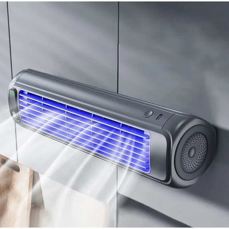 Wall Mounted Air Conditioning Fan Silent Rechargeable Convenient Cooling Electric Fan Home Kitchen Bathroom No Drilling Fan exovai.com