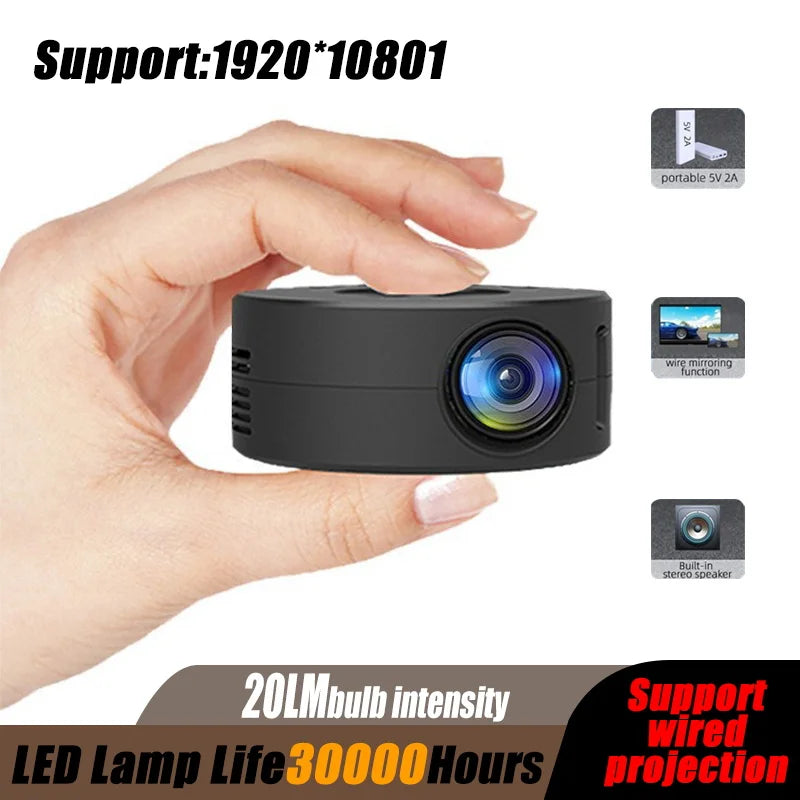 Mini YT200 Projector Home Micro Portable Outdoor Support 1080p Built In Speaker Mobile Phone Same Screen Projector Machine exovai.com