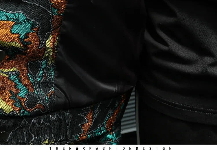 High Quality Jacquard Jacket Men Luxury Embroidery Bomber Jacket Fashion Casual Business Outwear Coats Men Clothing 2025 Spring exovai.com