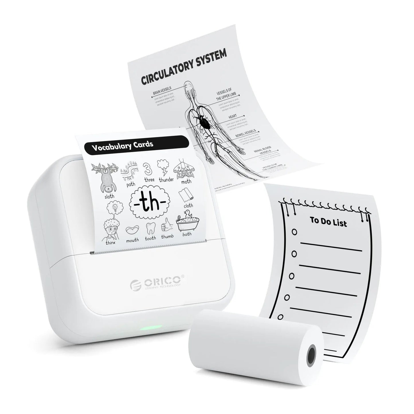 Orico Mini Thermal Printer – Portable Ink-Free DIY Photo & Document Printer exovai.com