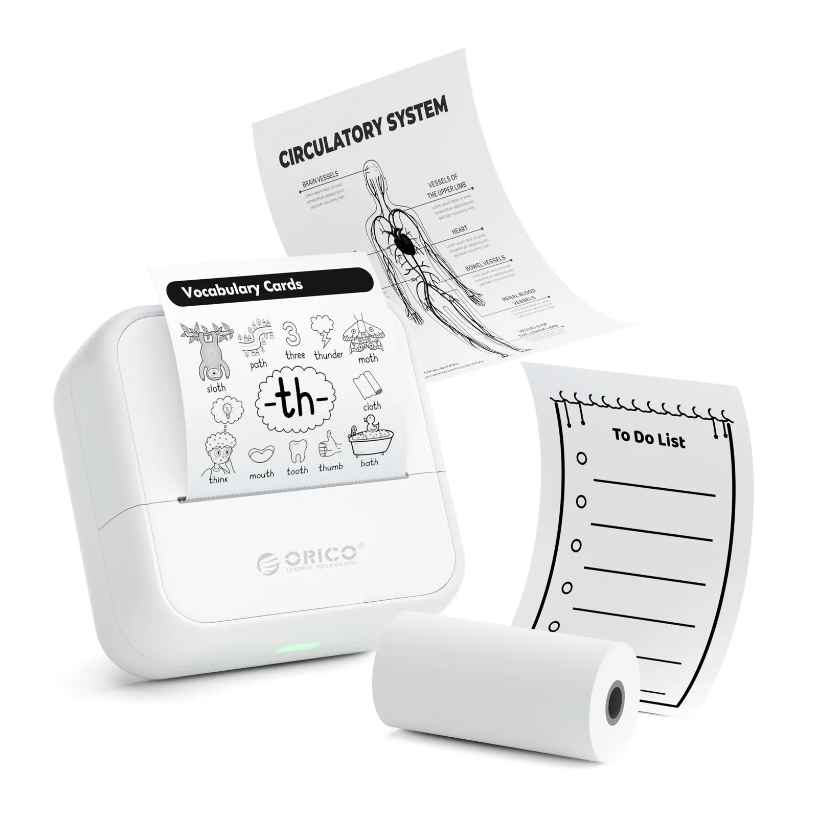 Orico Mini Thermal Printer – Portable Ink-Free DIY Photo & Document Printer exovai.com