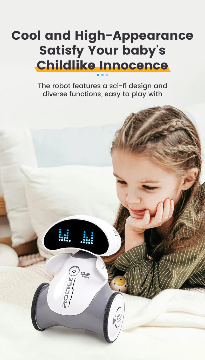 Robot Rc Emo Smart Intelligent Infrared Touch Sensor 2.4G Wireless Programming Robo Remote Control Robot Toys for Boys Girls exovai.com