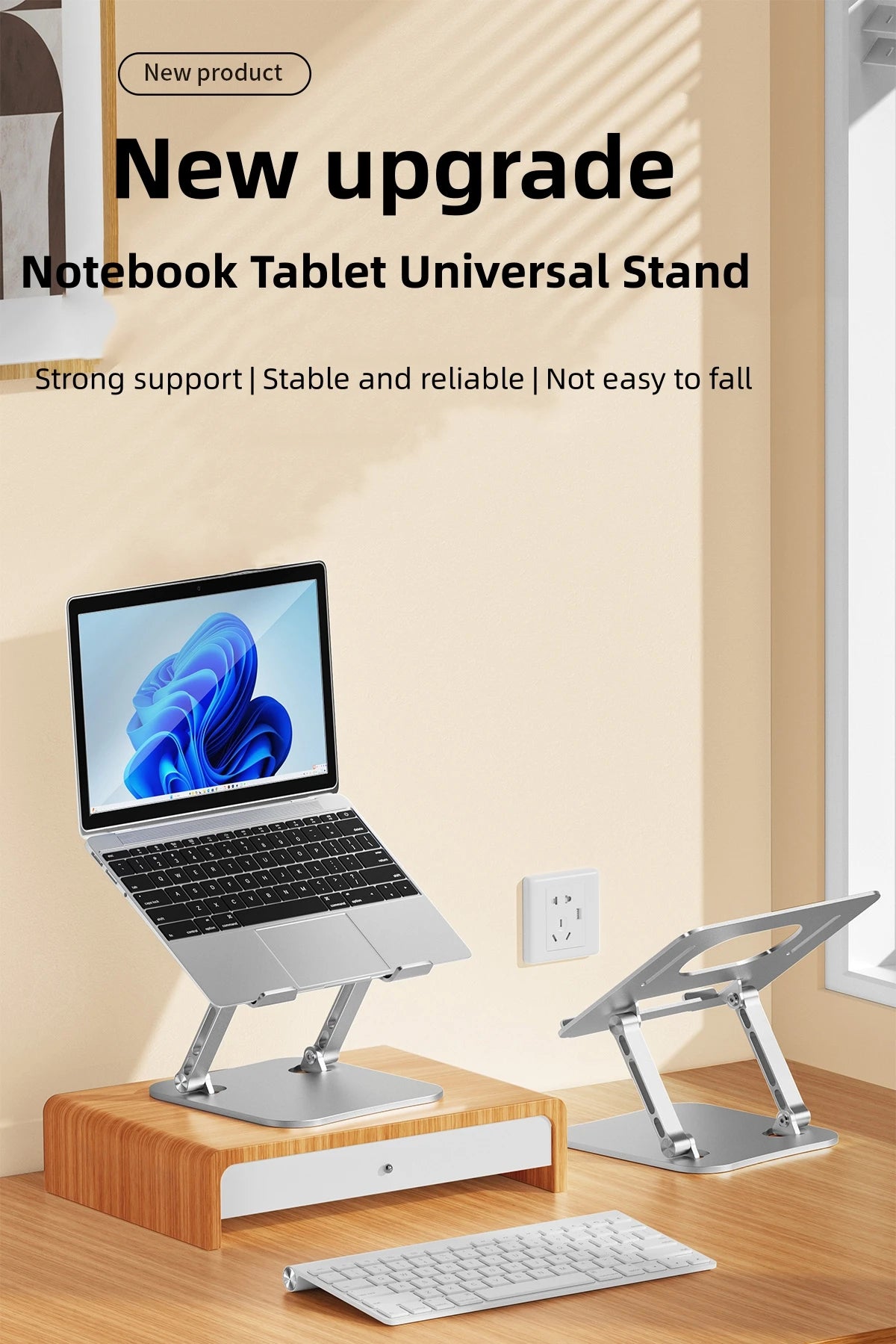 Phone Tablet Stand Adjustable Aluminum Alloy Laptop Tablet up to 17 "Laptop Portable Folding Cooling Stand For Macbook iPad Asus exovai.com