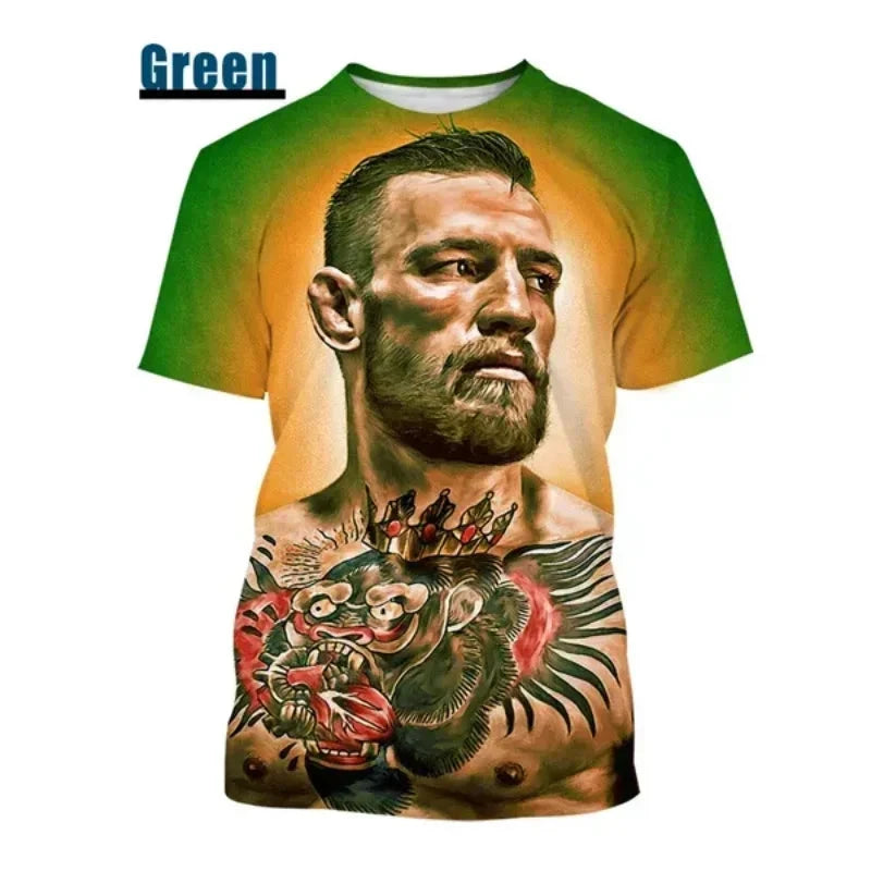 Fashion Men Clothing New Integrated Fighting McGregor 3D Print T-shirt Personality Harajuku Street Unisex Oversized T Shirt Tops exovai.com