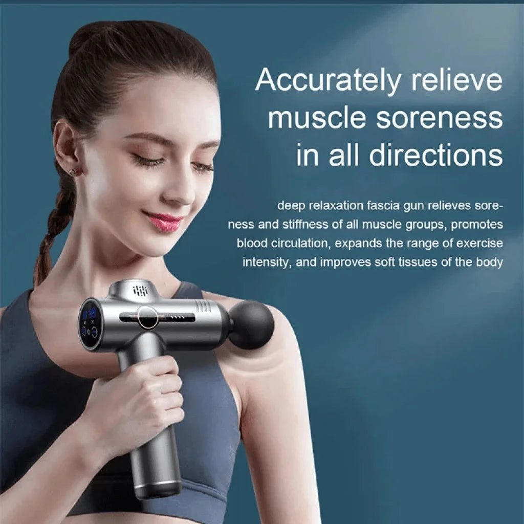 99 Level Massage Gun Fascia Deep Muscle Relax Body Neck Massager Electric Fitness Equipment Noise Reduction Male Female exovai.com