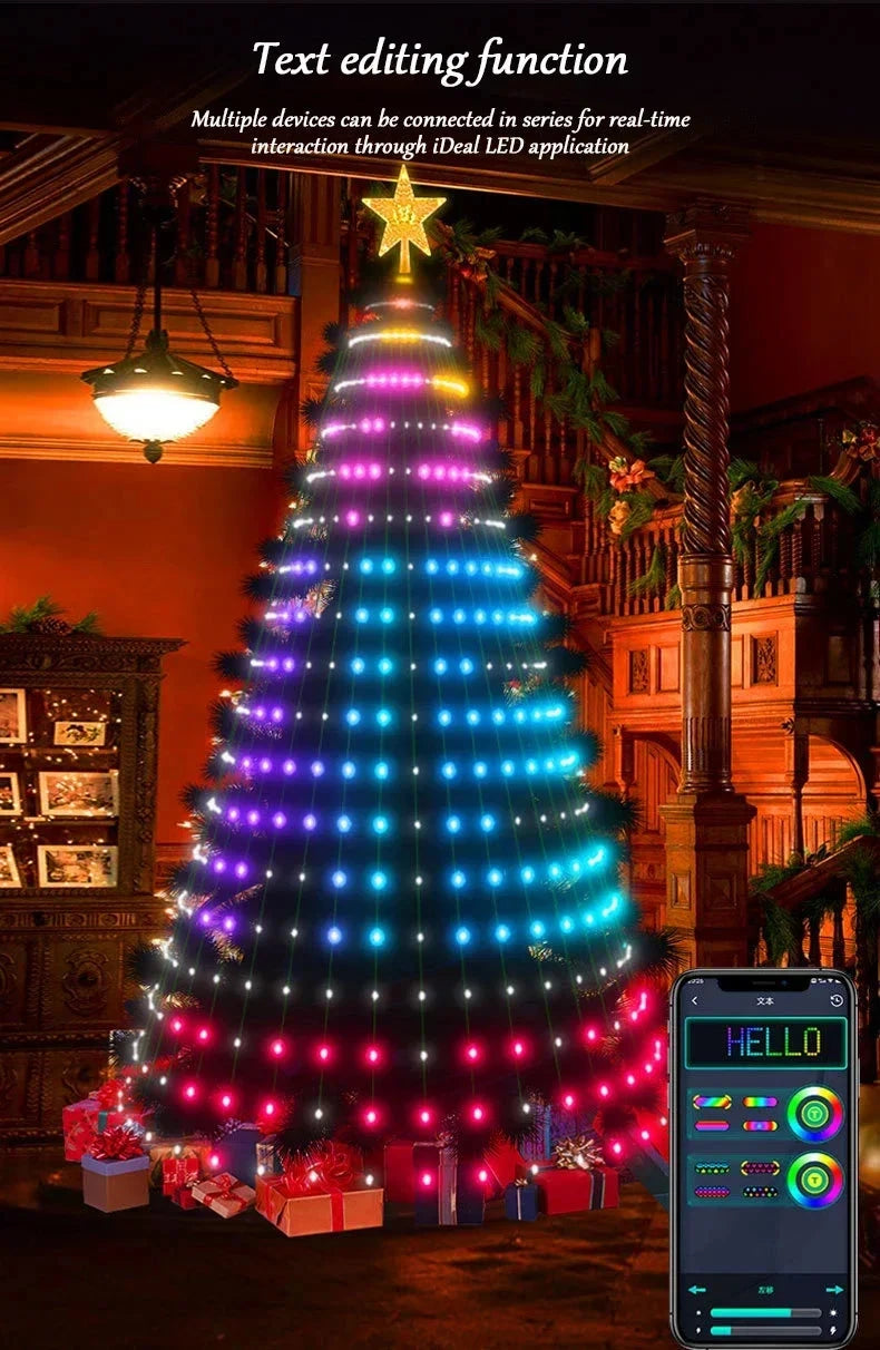 2.1M LED Christmas Tree Decorative Light Lntelligent IDeal LED APP Application Control DIY Lmage Light String for Quick Shipping exovai.com