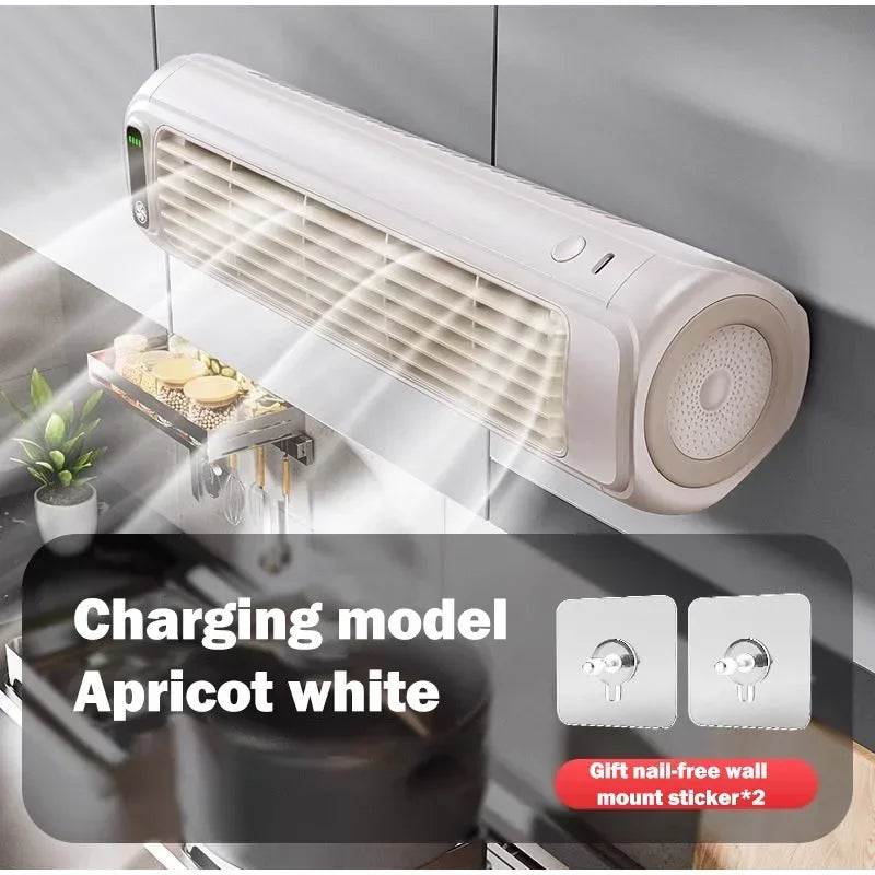 Wall Mounted Air Conditioning Fan Silent Rechargeable Convenient Cooling Electric Fan Home Kitchen Bathroom No Drilling Fan exovai.com