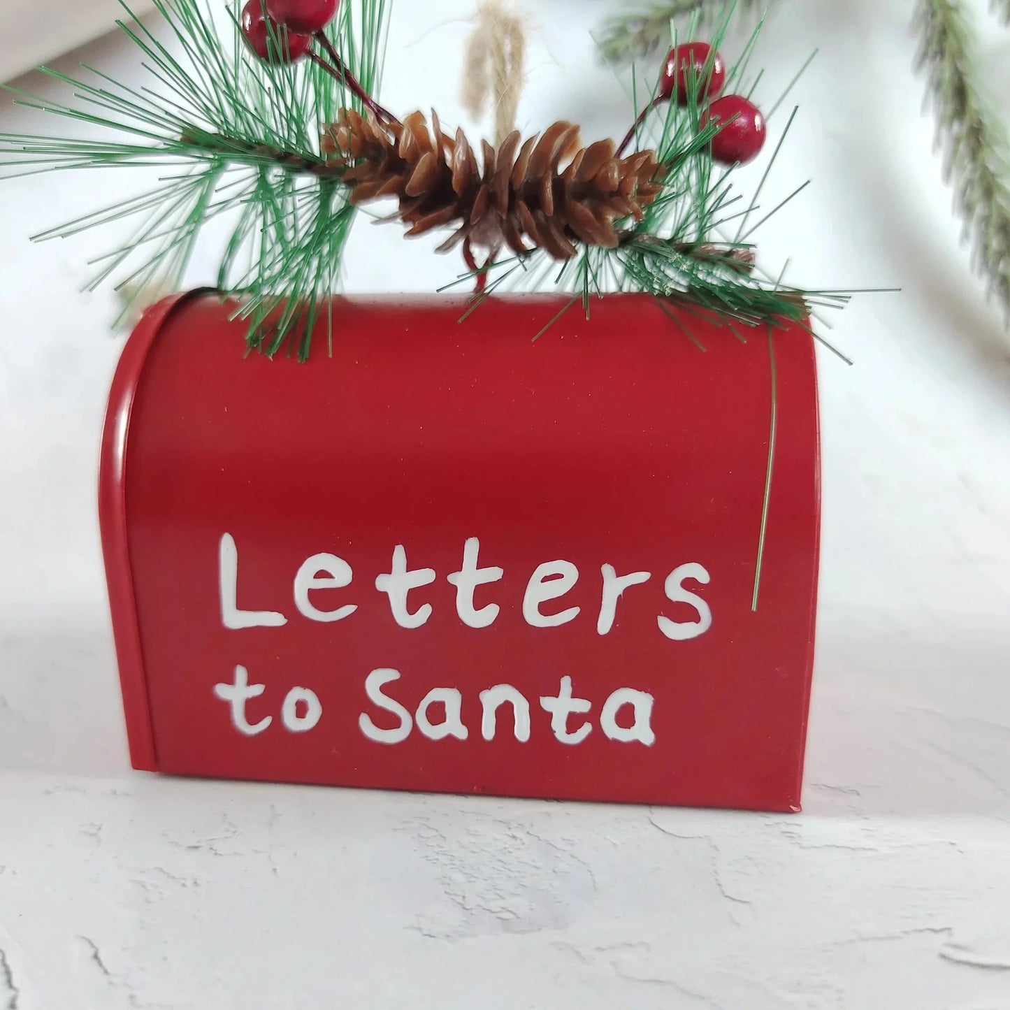 Christmas Creative Metal Mailbox Decoration Christmas Tree Decoration Letter To Santa Claus Christmas Mailbox Pendant Iron Gift exovai.com