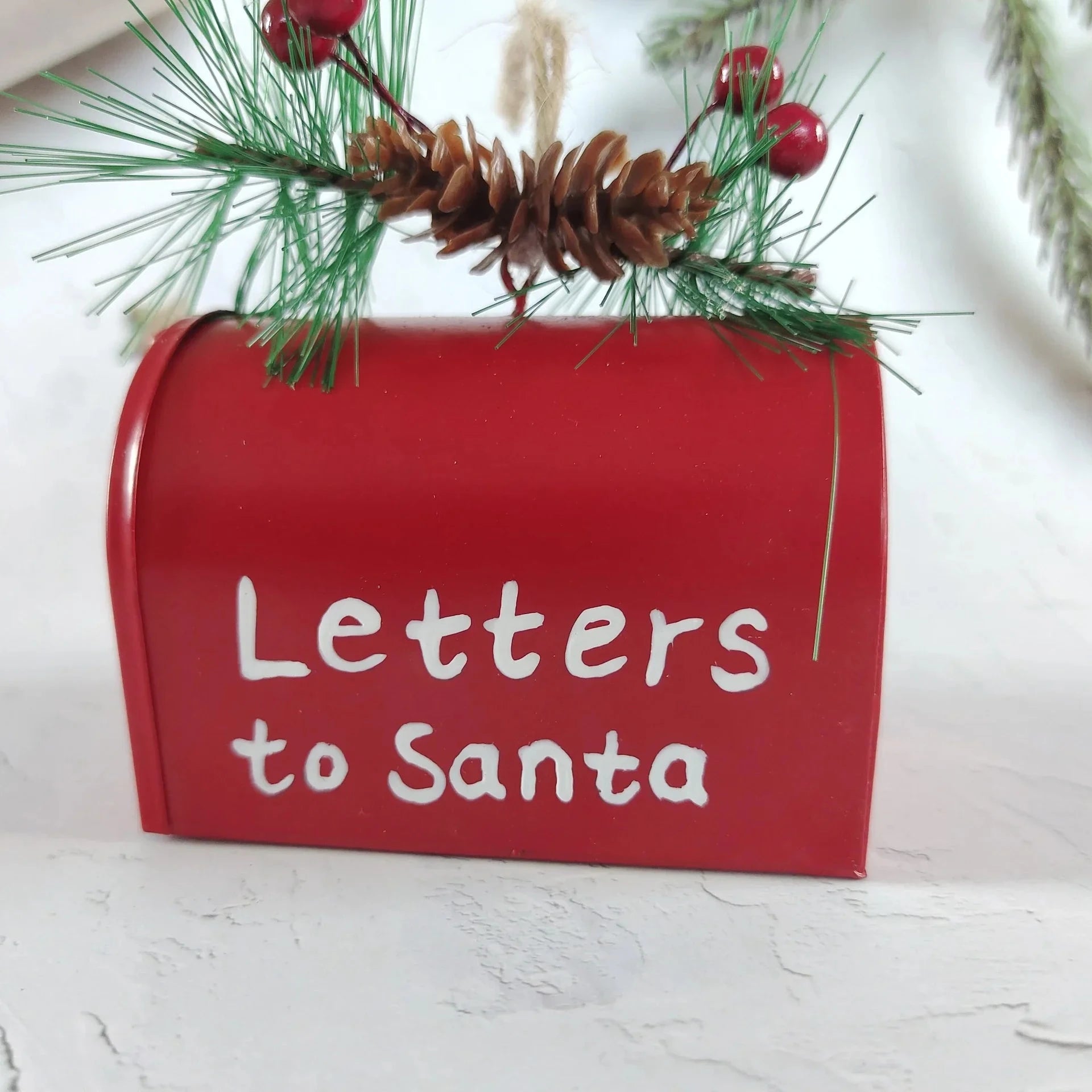 Christmas Creative Metal Mailbox Decoration Christmas Tree Decoration Letter To Santa Claus Christmas Mailbox Pendant Iron Gift exovai.com