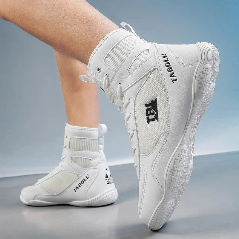 Wrestling shoes male Boxing Shoes Fighting Sanda Strength High Top Shoes light fighting Boots Weightlifting shoe Sneakers exovai.com