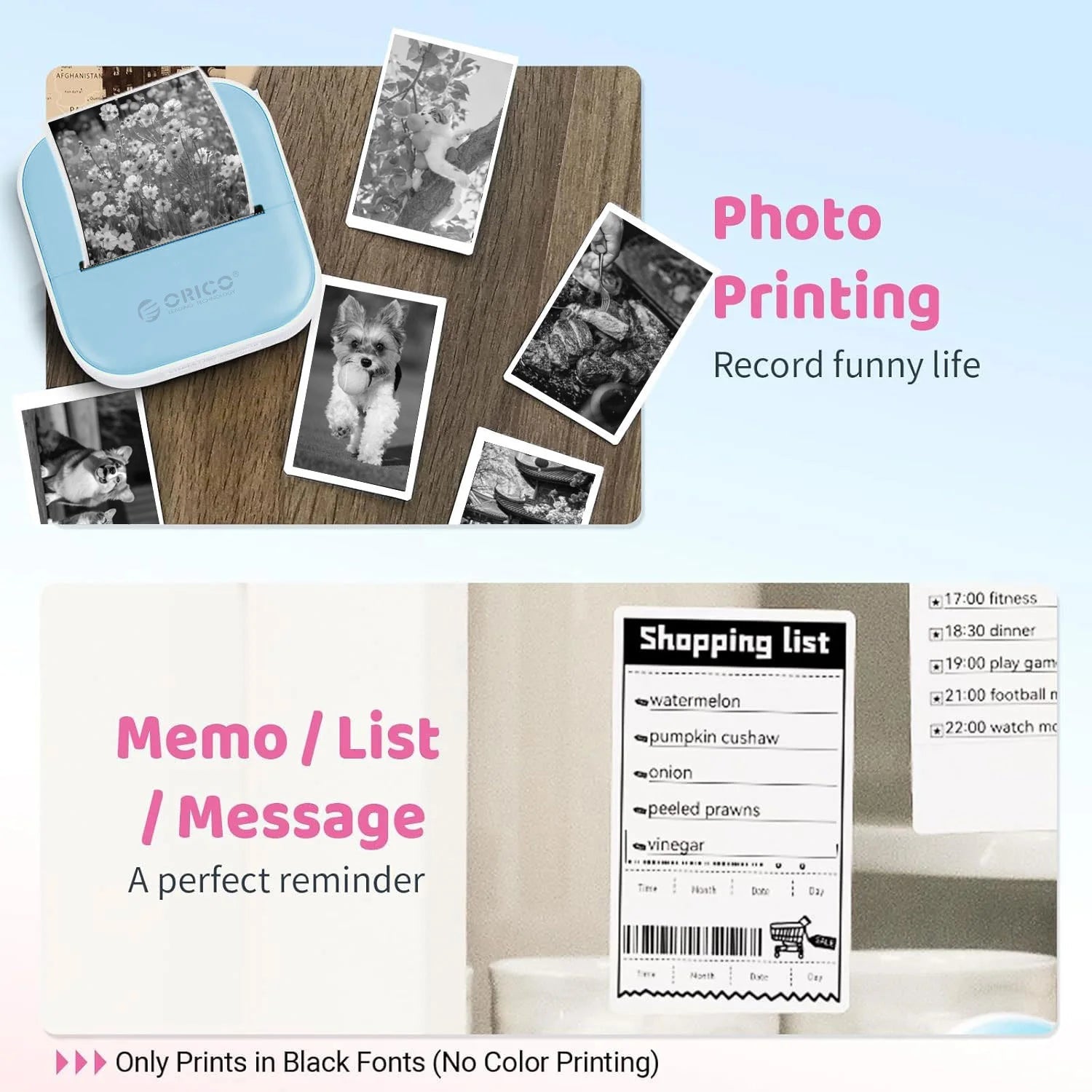 Orico Mini Thermal Printer – Portable Ink-Free DIY Photo & Document Printer exovai.com