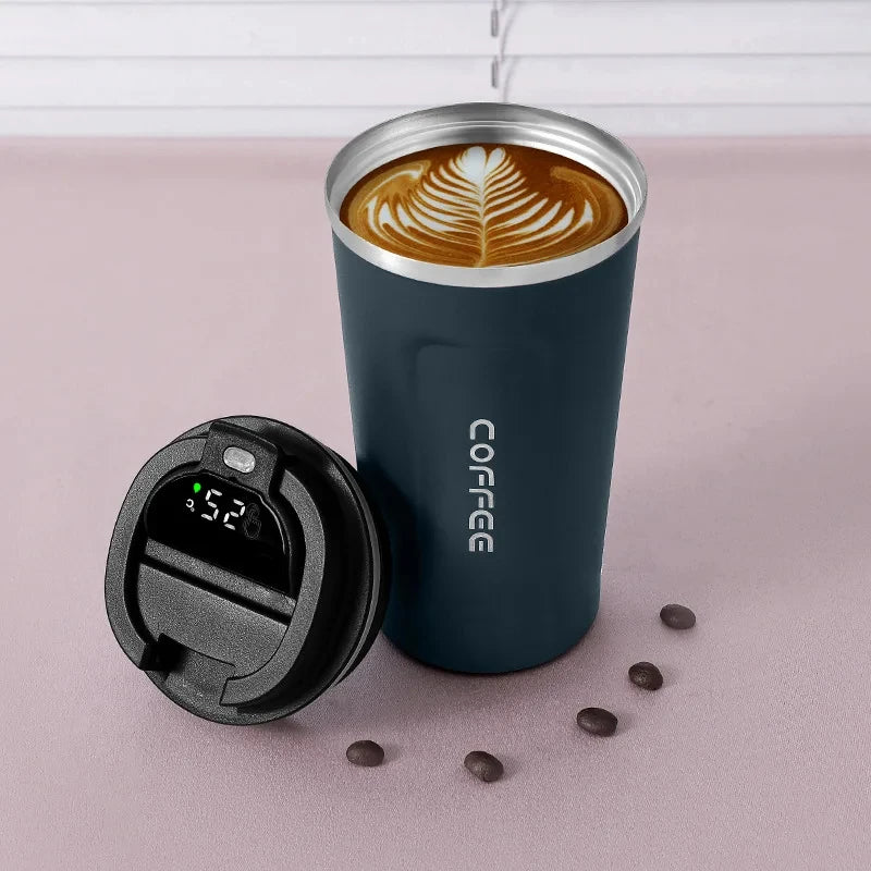 450ml Thermos Bottle Smart Display Temperature 316 Stainless Steel Vacuum Cup Office Coffee Cup Business Portable Thermal Mug exovai.com