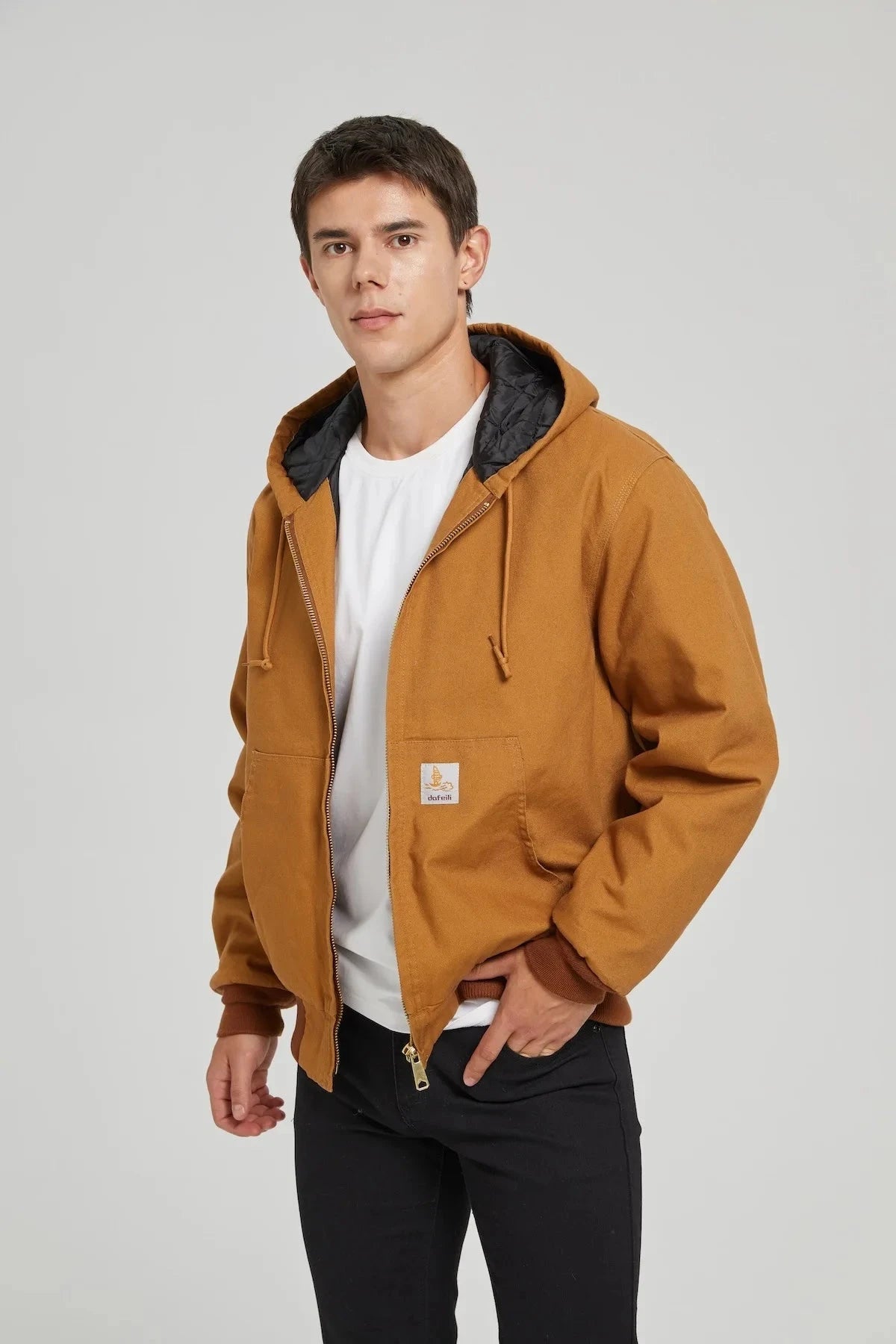 Winter New American Retro Long Sleeve Hooded Bomber Jacket Men's Fashion Cotton Thick Dom Quilted Casual Multi-pocket Coat exovai.com