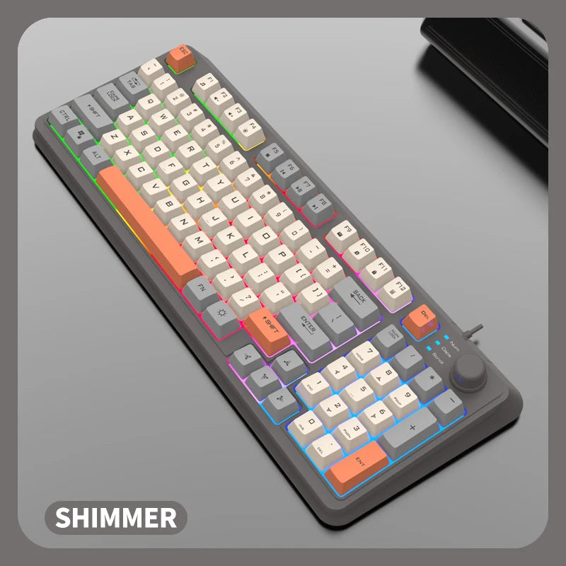 K82 Gaming Gaming Keyboard Glows Wired USB Desktop PC/Notebook Available 19-key punchless knob to adjust volume exovai.com