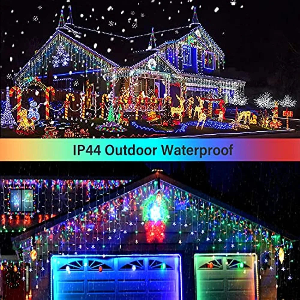 Christmas Decoration Lights Outdoor 20m 864 LED Street Garlands Icicle Lights Outdoor Waterproof Curtain Fairy String Light exovai.com