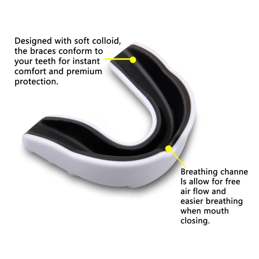 Fighting Training Mouth Guard Boxing Gum Shield Slim Fit Adult Sports Mouthguard Football Wrestling Boxing Teeth Protection exovai.com