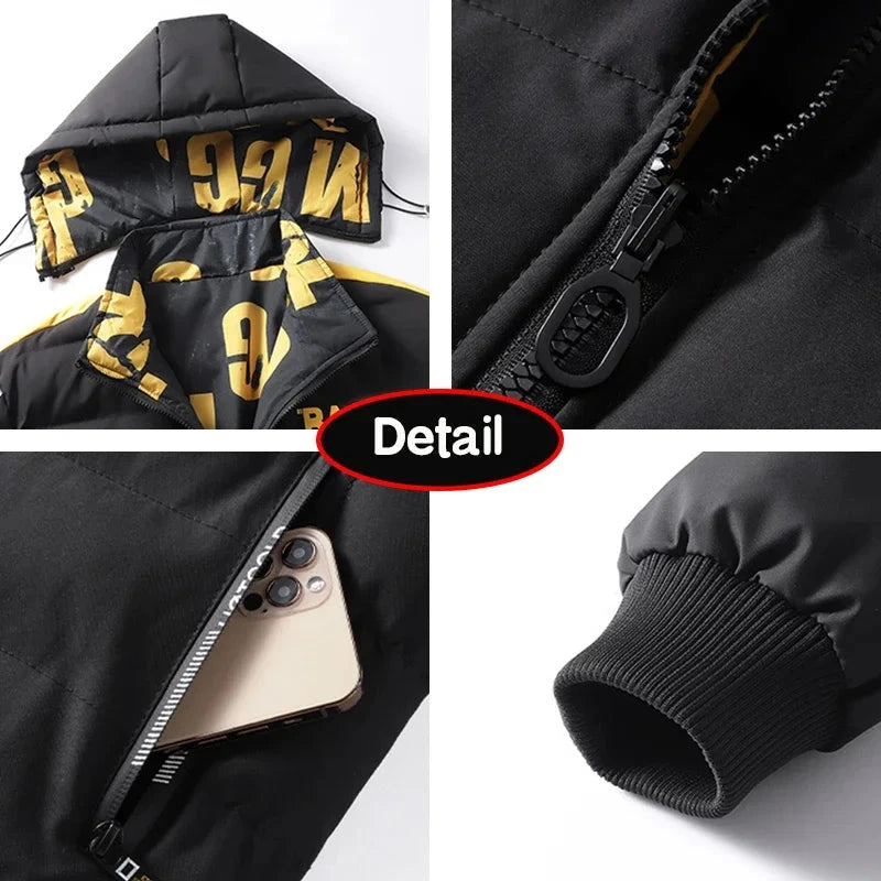 Winter Men Outdoor Windbreak Brand Removable Hooded Jacket Men Windbreak Thick Warm Casual Fashion Parka Jacket Coat Male Hots exovai.com