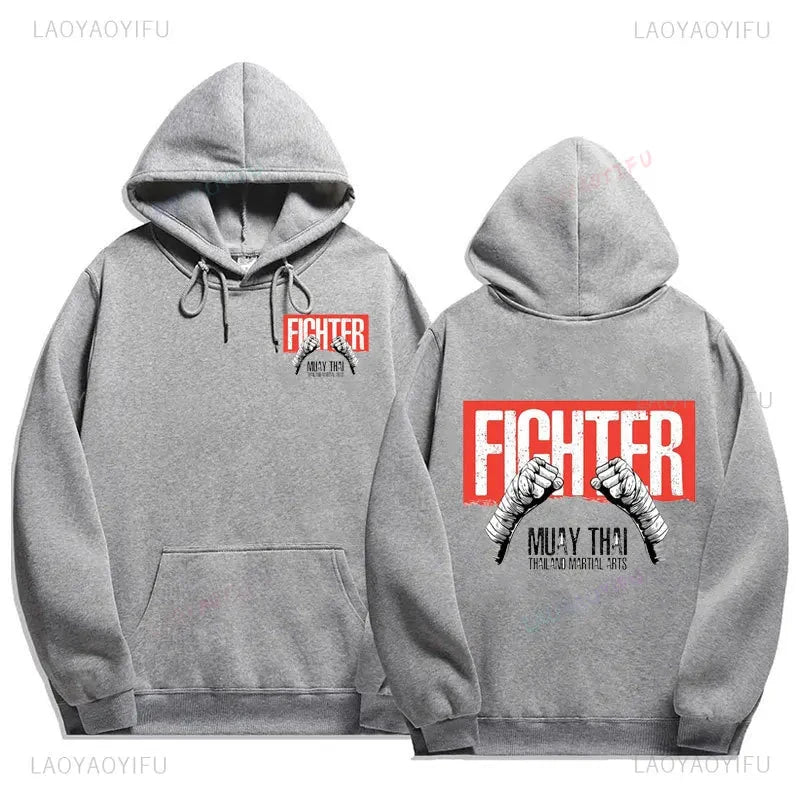 Muay Thai The Fist of King - Thailand Martial Art Pullover Hoodie Men Wai Kru Thailand Men Casual Pullovers 2024 New Style Tops exovai.com