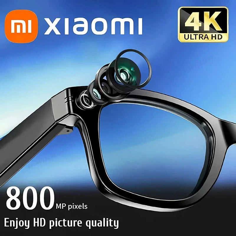 Xiaomi 4k Smart AI Bluetooth Glasses HD 800W pixel Shooting Waterproof Camera Photo Video Voice Call Translation Smart Glasses exovai.com
