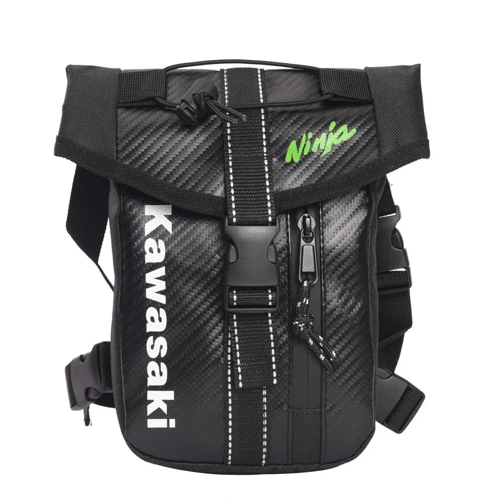 New Kawasaki Multi functional Motorcycle Waterproof Leg Bag Motorcycle Riding Bag Motorcycle Bag Outdoor Leisure Waist Bag exovai.com