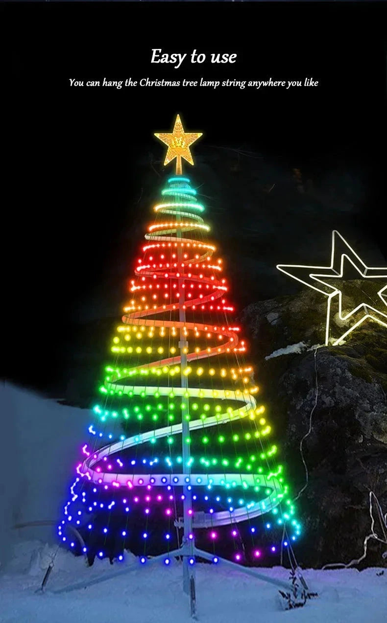 2.1M LED Christmas Tree Decorative Light Lntelligent IDeal LED APP Application Control DIY Lmage Light String for Quick Shipping exovai.com