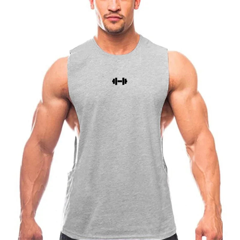 Summer Open Sides Cut Off Gym Clothing Fitness Mens Sleeveless T-shirts Dropped Armholes Bodybuilding Tank Tops Workout Vest exovai.com